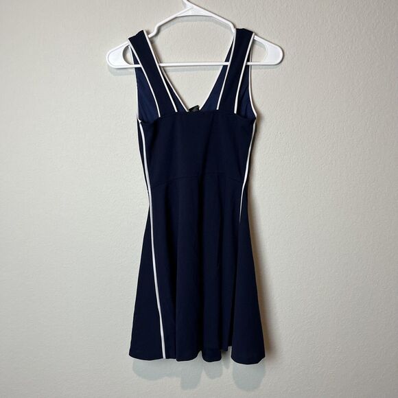 Aqua Dress Womens Small Navy White Fit & Flare Skater Sleeveless Bloomingdales - Picture 4 of 6